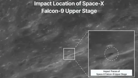 Корейський зонд Danuri зафіксував кратер від удару ступеня Falcon 9