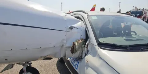 У Мілані автівка зачепила приватний літак: рейси затримали