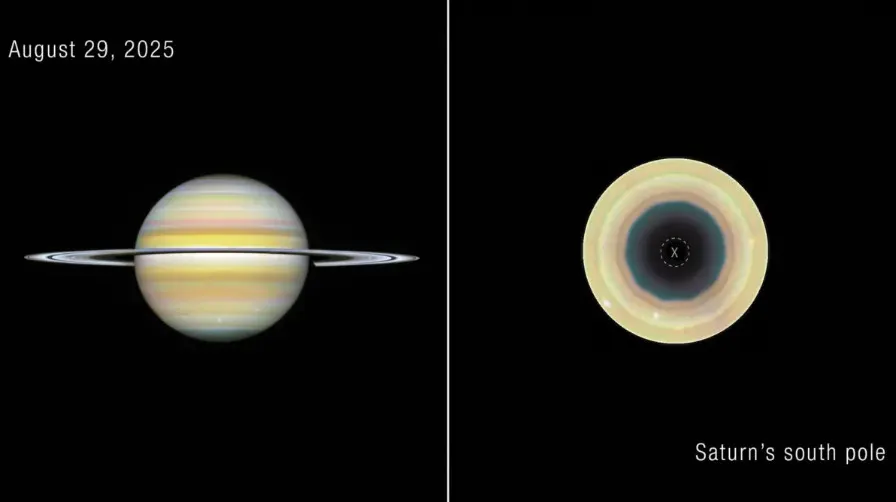 Телескоп Hubble виявив на Сатурні новий атмосферний десятикутник
